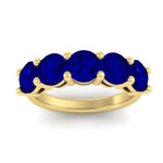 Load image into Gallery viewer, 4-carat-round-sapphire-colored-anniversary-wedding-band-in-yellow-gold-FDENS141ROBGSABLANGLE5-4.00CT-NL-YG-GS

