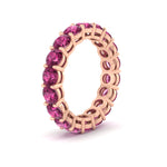 Load image into Gallery viewer, 4-carat-stunning-round-pink-sapphire-band-in-rose-gold-FD11249ROBGSADRPIANGLE2-4.00CT-NL-RG