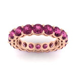 Load image into Gallery viewer, 4-carat-stunning-round-pink-sapphire-band-in-rose-gold-FD11249ROBGSADRPIANGLE5-4.00CT-NL-RG