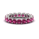 Load image into Gallery viewer, 4-carat-stunning-round-pink-sapphire-band-in-white-gold-FD11249ROBGSADRPI-4.00CT-NL-WG