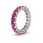 Load image into Gallery viewer, 4-carat-stunning-round-pink-sapphire-band-in-white-gold-FD11249ROBGSADRPIANGLE2-4.00CT-NL-WG