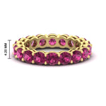 Load image into Gallery viewer, 4-carat-stunning-round-pink-sapphire-band-in-yellow-gold-FD11249ROBGSADRPI-4.00CT-NL-YG-HW