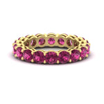 Load image into Gallery viewer, 4-carat-stunning-round-pink-sapphire-band-in-yellow-gold-FD11249ROBGSADRPI-4.00CT-NL-YG