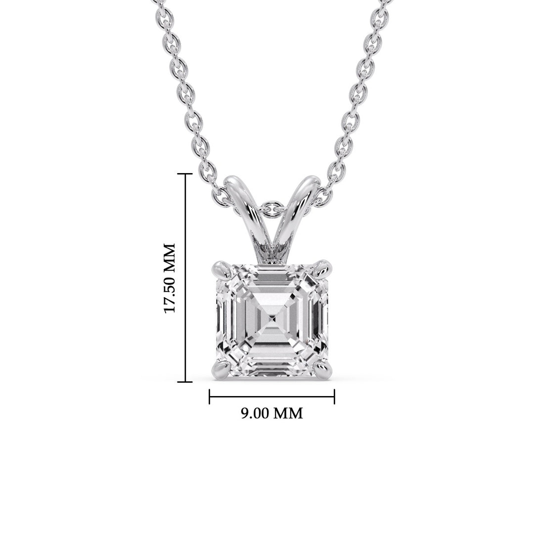 Asscher Cut Solitaire Pendant