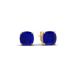 Load image into Gallery viewer, 4-ct-cushion-cut-sapphire-basket-stud-earring-in-yellow-gold-fdear10411cugsablangle1-4.00ct-nl-yg.jpg