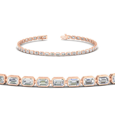 4 Ct. Emerald Cut Bezel Tennis Diamond Bracelet