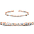 Thumbnail 4 - 4-ct-emerald-cut-bezel-tennis-diamond-bracelet