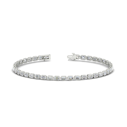 4 Ct. Emerald Cut Bezel Tennis Diamond Bracelet