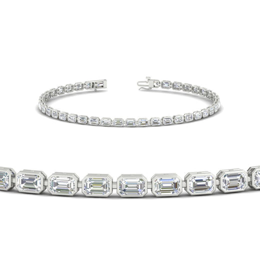 4 Ct. Emerald Cut Bezel Tennis Diamond Bracelet