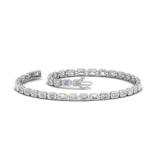 4 Ct. Emerald Cut Bezel Tennis Diamond Bracelet