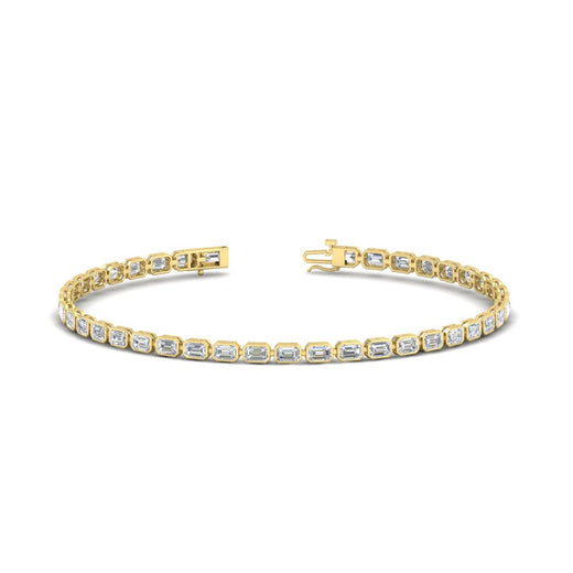 4 Ct. Emerald Cut Bezel Tennis Diamond Bracelet
