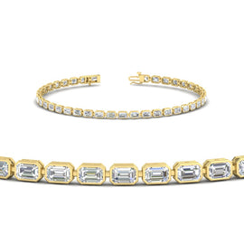 4 Ct. Emerald Cut Bezel Tennis Diamond Bracelet