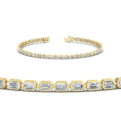 4 Ct. Emerald Cut Bezel Tennis Diamond Bracelet