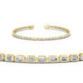 Thumbnail 2 - 4 Ct. Emerald Cut Bezel Tennis Diamond Bracelet