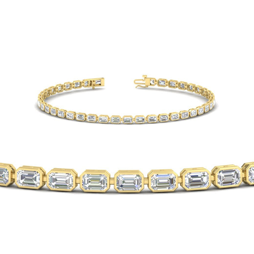 4 Ct. Emerald Cut Bezel Tennis Diamond Bracelet
