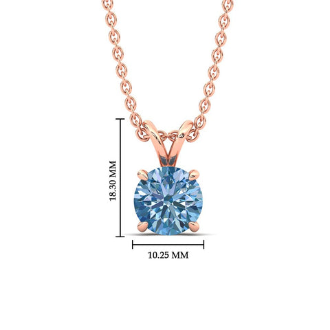 Fancy Lab Grown Round Colored Stone Diamond Pendant