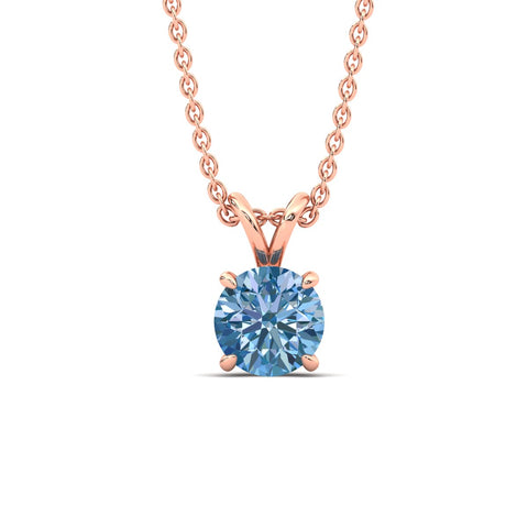 Fancy Lab Grown Round Colored Stone Diamond Pendant