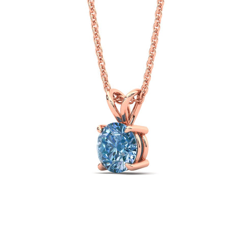 Fancy Lab Grown Round Colored Stone Diamond Pendant