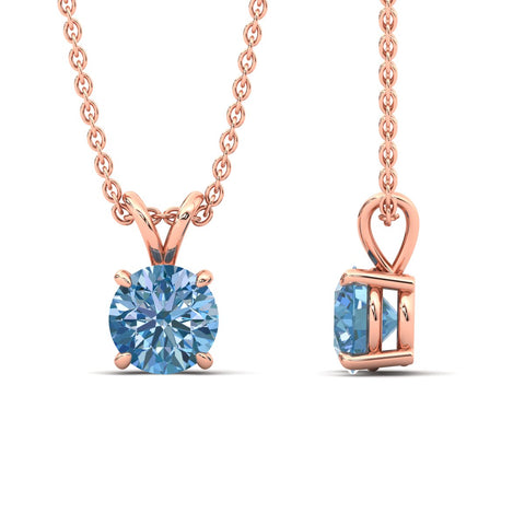 Fancy Lab Grown Round Colored Stone Diamond Pendant