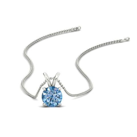 Fancy Lab Grown Round Colored Stone Diamond Pendant