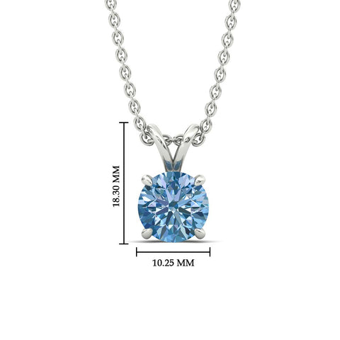 Fancy Lab Grown Round Colored Stone Diamond Pendant