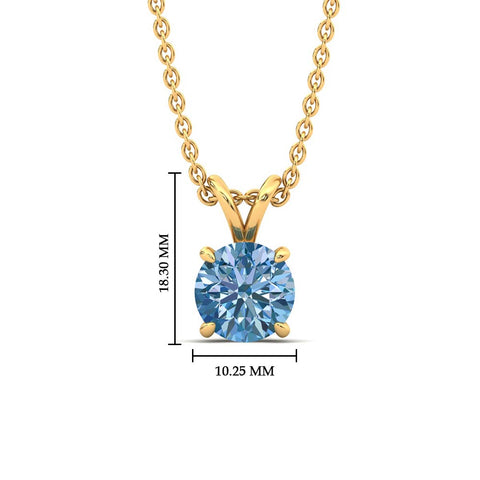 Fancy Lab Grown Round Colored Stone Diamond Pendant