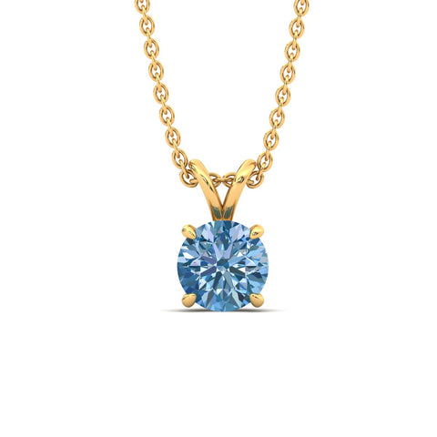 Fancy Lab Grown Round Colored Stone Diamond Pendant
