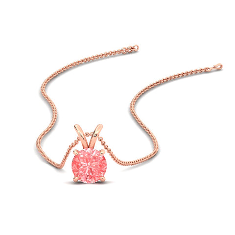 Fancy Lab Grown Round Colored Stone Diamond Pendant