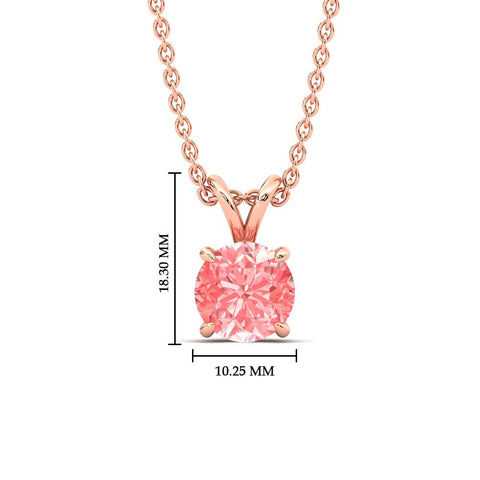 Fancy Lab Grown Round Colored Stone Diamond Pendant