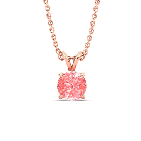 Fancy Lab Grown Round Colored Stone Diamond Pendant