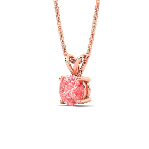 Fancy Lab Grown Round Colored Stone Diamond Pendant