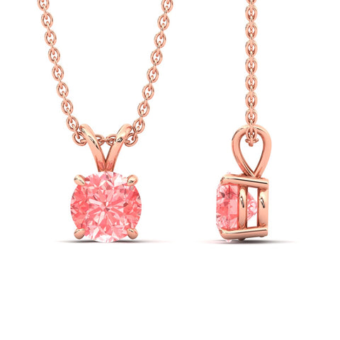 Fancy Lab Grown Round Colored Stone Diamond Pendant