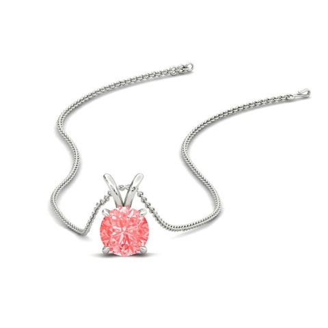 Fancy Lab Grown Round Colored Stone Diamond Pendant