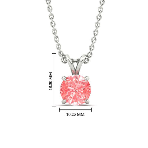 Fancy Lab Grown Round Colored Stone Diamond Pendant