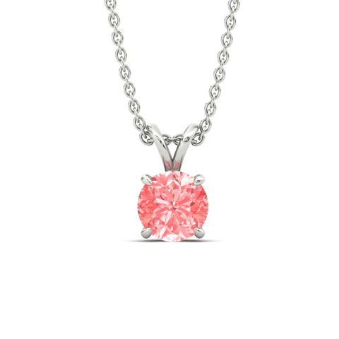 Fancy Lab Grown Round Colored Stone Diamond Pendant