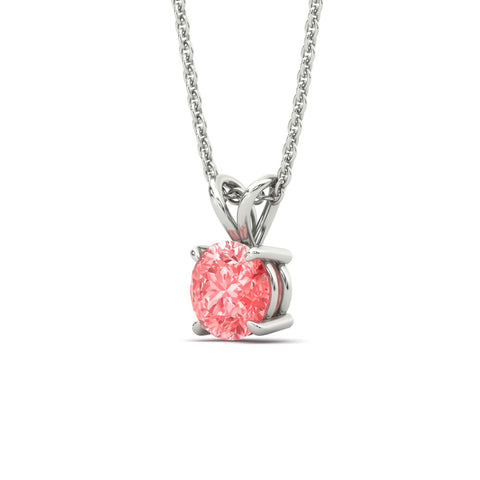 Fancy Lab Grown Round Colored Stone Diamond Pendant