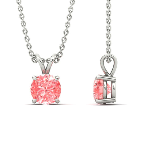Fancy Lab Grown Round Colored Stone Diamond Pendant