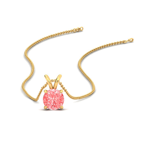 Fancy Lab Grown Round Colored Stone Diamond Pendant