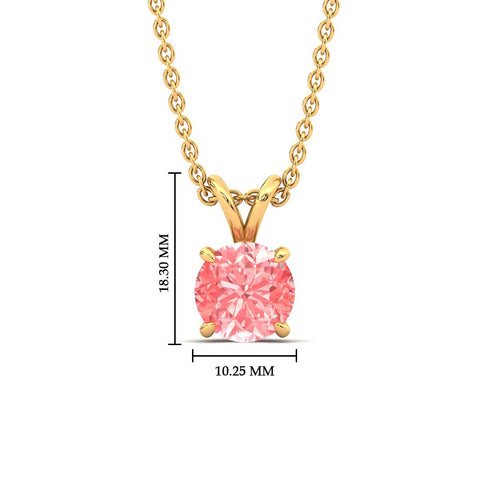Fancy Lab Grown Round Colored Stone Diamond Pendant