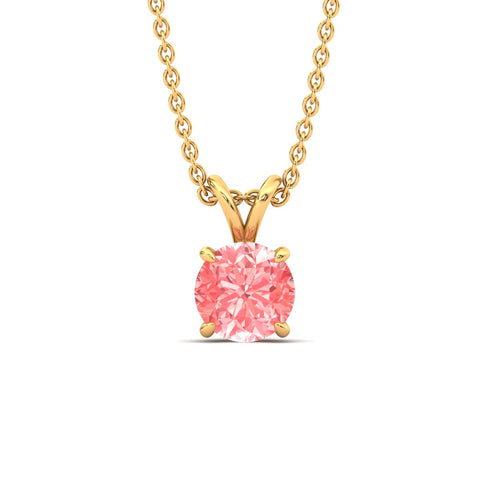 Fancy Lab Grown Round Colored Stone Diamond Pendant
