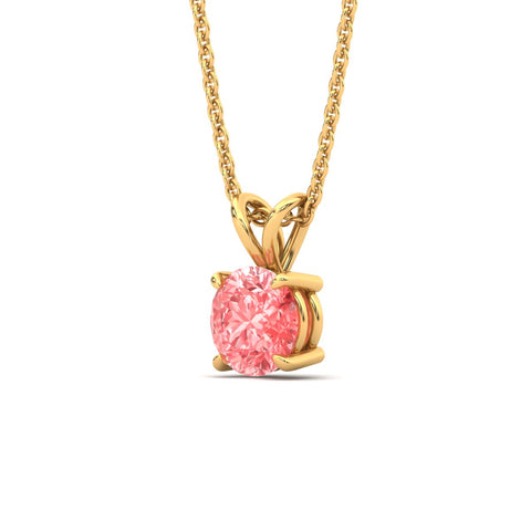 Fancy Lab Grown Round Colored Stone Diamond Pendant