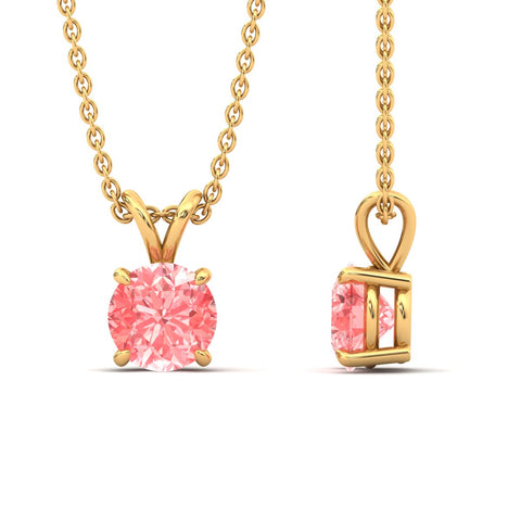 Fancy Lab Grown Round Colored Stone Diamond Pendant