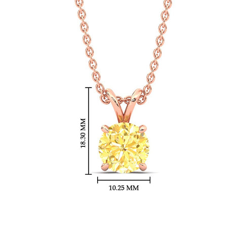 Fancy Lab Grown Round Colored Stone Diamond Pendant
