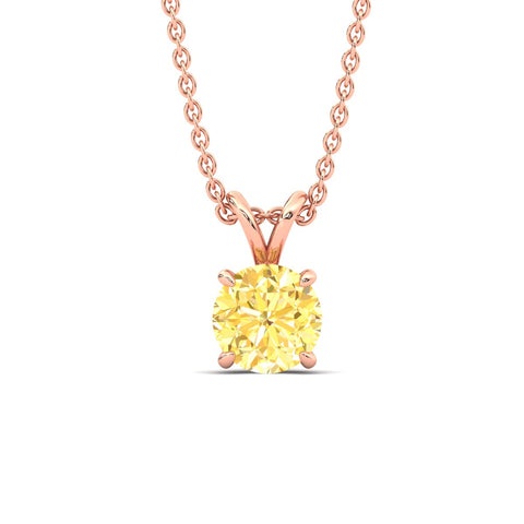 Fancy Lab Grown Round Colored Stone Diamond Pendant