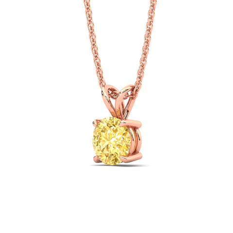 Fancy Lab Grown Round Colored Stone Diamond Pendant
