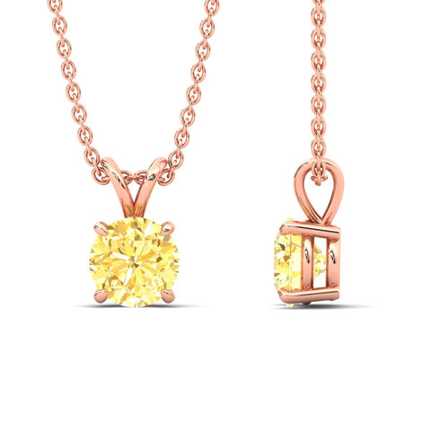 Fancy Lab Grown Round Colored Stone Diamond Pendant