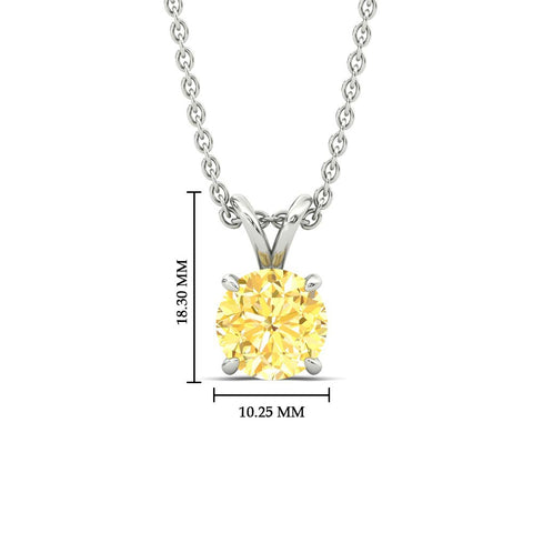Fancy Lab Grown Round Colored Stone Diamond Pendant