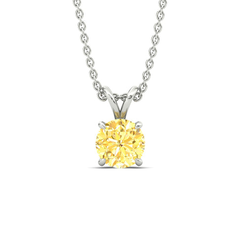 Fancy Lab Grown Round Colored Stone Diamond Pendant