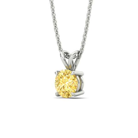 Fancy Lab Grown Round Colored Stone Diamond Pendant