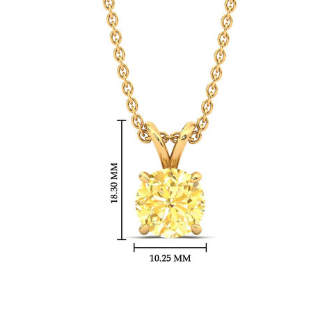 Fancy Lab Grown Round Colored Stone Diamond Pendant